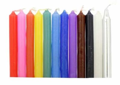 Colorful wick candles