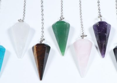 Colorful crystal pendulums